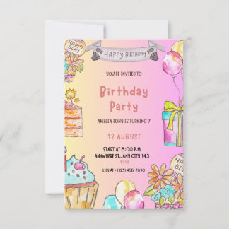Verjaardagsfeestje RSVP Kaartje