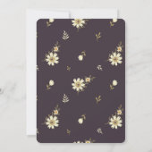 Verjaardagsfeestje rustieke bloemen kaart (Achterkant)