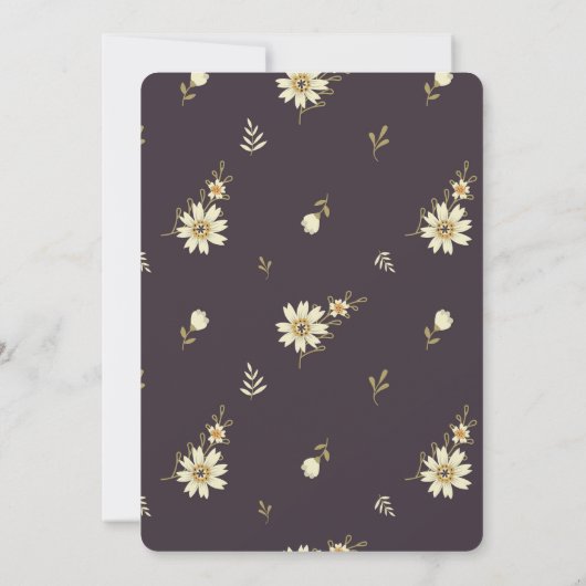 Verjaardagsfeestje rustieke bloemen kaart (Achterkant)