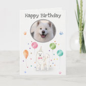 Verjaardagsfeestje Samoyed Dog Animal Kaart (Voorkant)