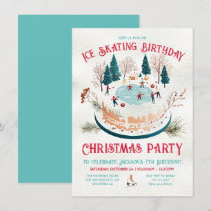 Verjaardagsfeestje schaatsen in de winter kaart