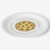 Verjaardagsfeestje Schattige Chocolade Chip Cookie Papieren Bordje (Gekanteld)
