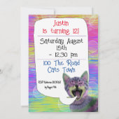 Verjaardagsfeestje schattige kat punk katje grappi kaart (Achterkant)