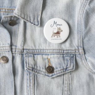 Verjaardagsfeestje schattige puppy terriër hond na ronde button 5,7 cm