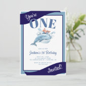 Verjaardagsfeestje Schattigee walvis nautische Kin Kaart (Staand voorkant)