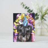 Verjaardagsfeestje Schnauzer Lint Achter Briefkaar Uitnodiging Briefkaart (Staand voorkant)