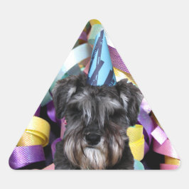 Verjaardagsfeestje Schnauzer Lint Achter Stickers