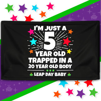 Verjaardagsfeestje schrikkeljaar 20e verjaardag sc spandoek