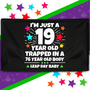 Verjaardagsfeestje schrikkeljaar 76e verjaardag sc spandoek