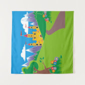 Verjaardagsfeestje Selfie Foto Prinses Ridder Wandkleed (Voorkant)