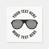 Verjaardagsfeestje servetten met retro zonnebril a (Voorkant)