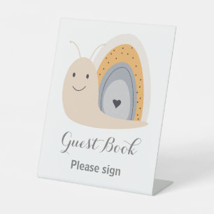 Verjaardagsfeestje Slak Rainbow Rain Gastenboek Reclamebord Met Voetstuk