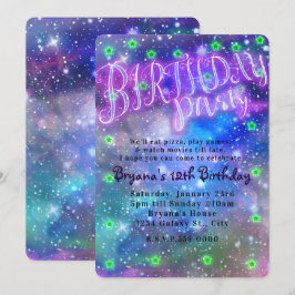 Verjaardagsfeestje Sleepover Slumber Space Galaxy Kaart