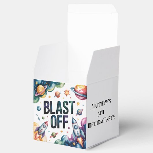 Verjaardagsfeestje Space Boy Astronaut Bedankdoosjes (Geopend)