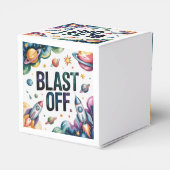 Verjaardagsfeestje Space Boy Astronaut Bedankdoosjes (Achterkant)