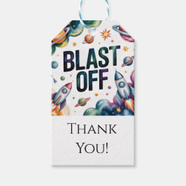 Verjaardagsfeestje Space Boy Astronaut Cadeaulabel