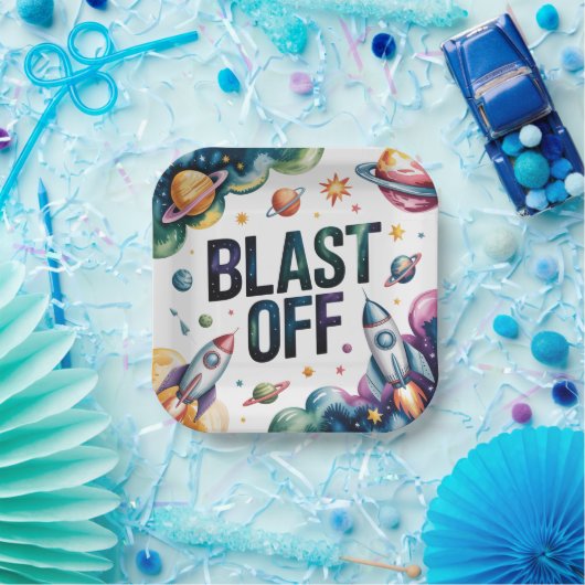 Verjaardagsfeestje Space Boy Astronaut Papieren Bordje (Feest)