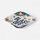 Verjaardagsfeestje Space Boy Astronaut Papieren Bordje (Gebogen)