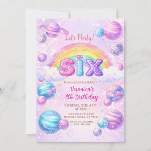 Verjaardagsfeestje Space Planet Rainbow Kaart