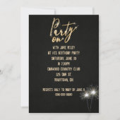 Verjaardagsfeestje Sparkler Kaart (Voorkant)