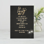 Verjaardagsfeestje Sparkler Kaart (Staand voorkant)