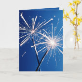 Verjaardagsfeestje Sparklers Kaart (Gele Bloem)