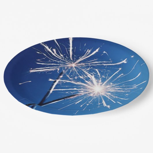 Verjaardagsfeestje Sparklers Papieren Bordje (Gekanteld)