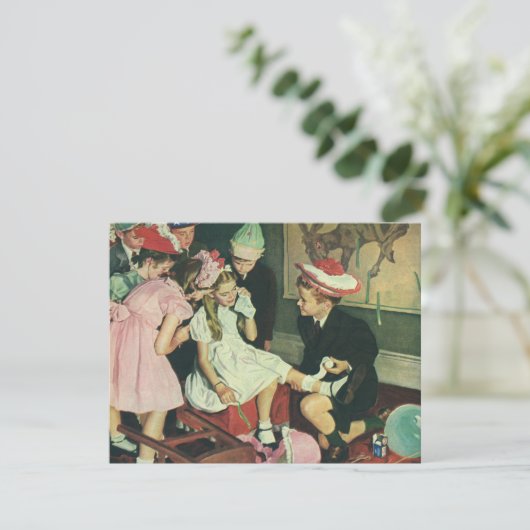  verjaardagsfeestje, speldenstaart op de ezel (Staand voorkant)