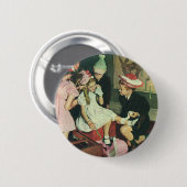  verjaardagsfeestje, speldenstaart op de ezel ronde button 5,7 cm (Voorkant /achterkant)