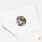 verjaardagsfeestje, speldenstaart op de ezel ronde sticker (Envelop)