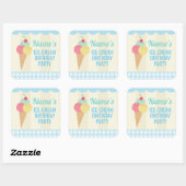 Verjaardagsfeestje Stickers Ice Cream Blue Lolly C (Vel)
