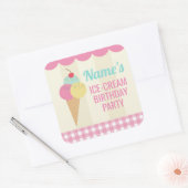 Verjaardagsfeestje Stickers Ice-Cream Roze Lolly (Envelop)