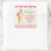 Verjaardagsfeestje Stickers Ice-Cream Roze Lolly (Tas)