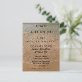 Verjaardagsfeestje strand nautisch aangepast trend briefkaart (Staand voorkant)