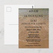 Verjaardagsfeestje strand nautisch aangepast trend briefkaart (Voorkant / Achterkant)