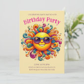 Verjaardagsfeestje - Sunny Smiles Kaart (Staand voorkant)