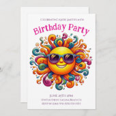 Verjaardagsfeestje - Sunny Smiles Kaart (Voorkant / Achterkant)