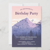 Verjaardagsfeestje Sunset Forest Mountain Kaart (Voorkant)