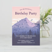 Verjaardagsfeestje Sunset Forest Mountain Kaart (Staand voorkant)