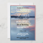 Verjaardagsfeestje Sunset Soiree Kaart (Voorkant)