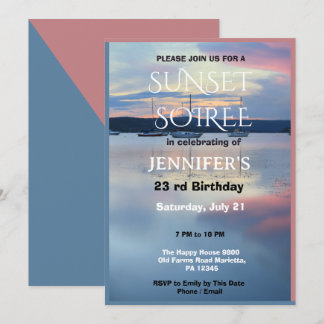 Verjaardagsfeestje Sunset Soiree Kaart