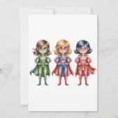 Verjaardagsfeestje Supergirl Heroes voor meisjes Kaart (Achterkant)