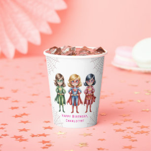 Verjaardagsfeestje Supergirl Heroes voor meisjes Papieren Bekers