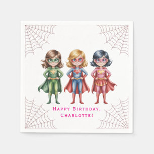 Verjaardagsfeestje Supergirl Heroes voor meisjes Servet