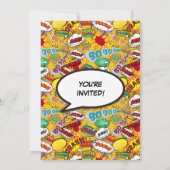 Verjaardagsfeestje Superhelden Stripboek Kaart (Achterkant)