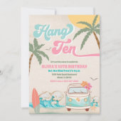 Verjaardagsfeestje Surf Strand Uitnodiging (Voorkant)