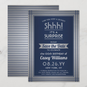 Verjaardagsfeestje Surprise Party Sst! Elegante ma Save The Date