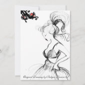 VERJAARDAGSFEESTJE SWEET 16 MONOGRAM Rood Zwarte K Kaart (Achterkant)