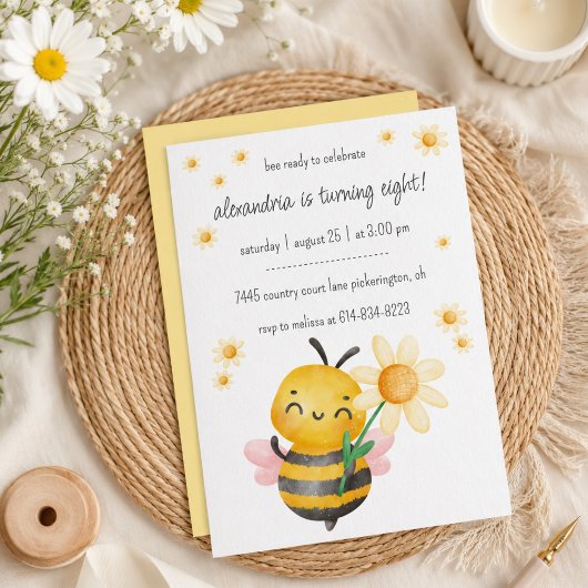 Verjaardagsfeestje Sweet Bee Kaart