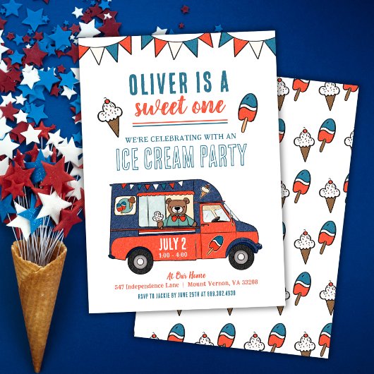 Verjaardagsfeestje Sweet One Ijsje 1 jaar Kaart